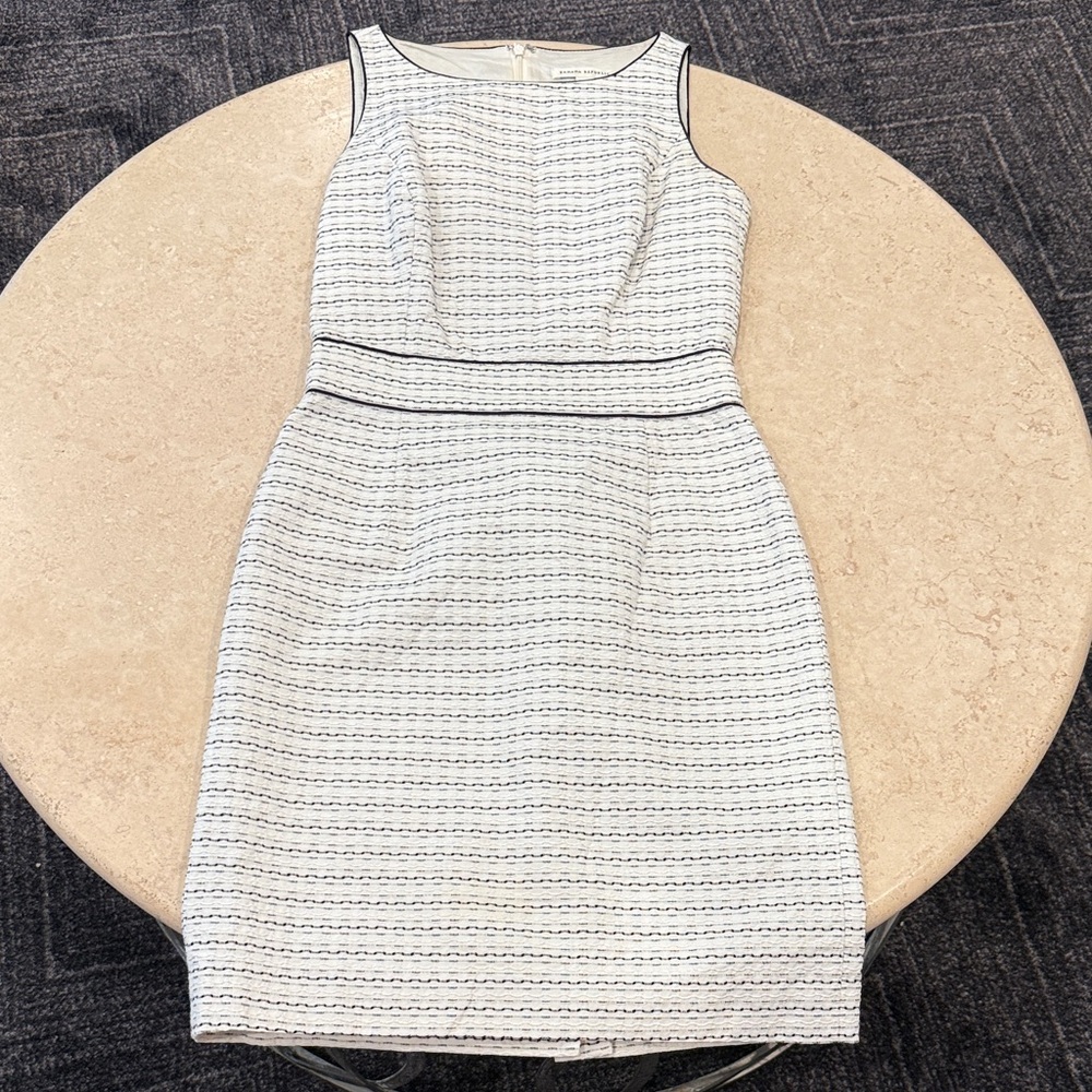 Banana Republic White and Black Striped Dress